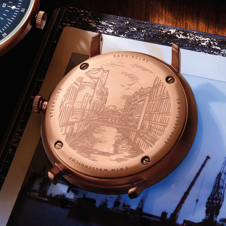 Sternglas | Hamburg bronze 42mm dial brown leather band | S01-HH27-VI17