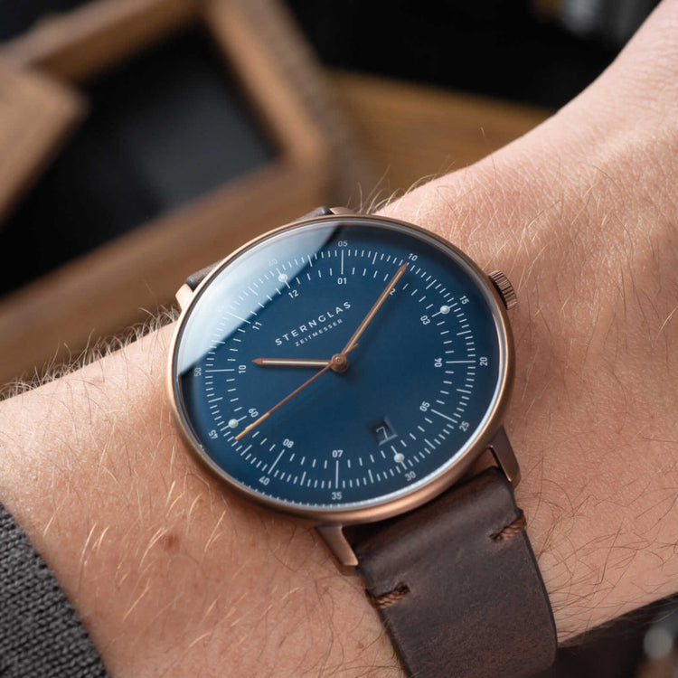 Sternglas | Hamburg bronze 42mm dial brown leather band | S01-HH27-VI17