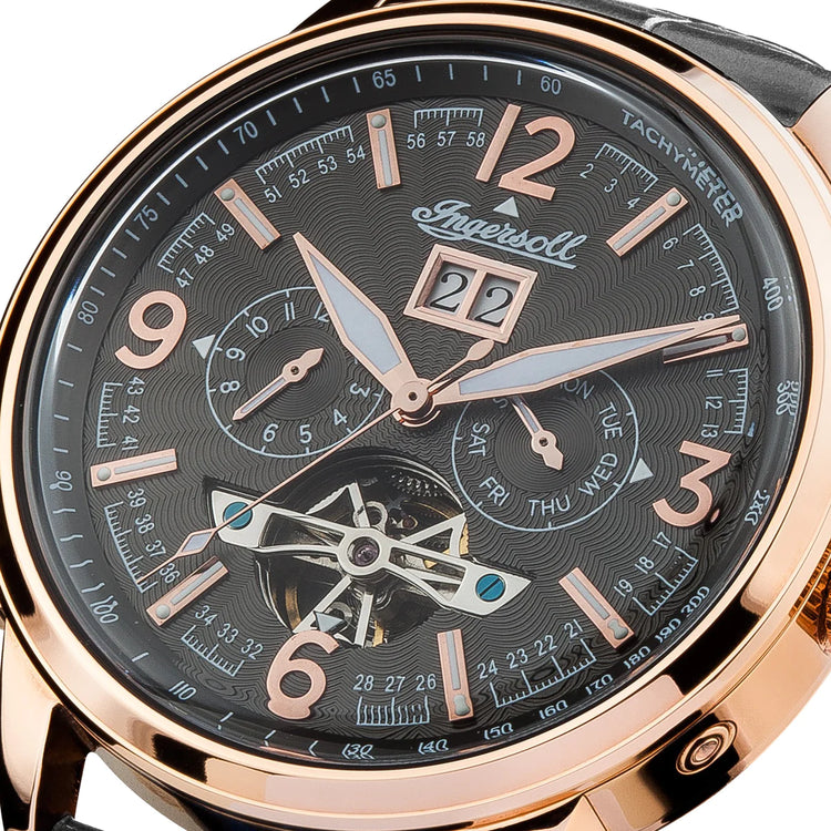 Ingersoll | Regent automatic black leather 47mm dial | I00302