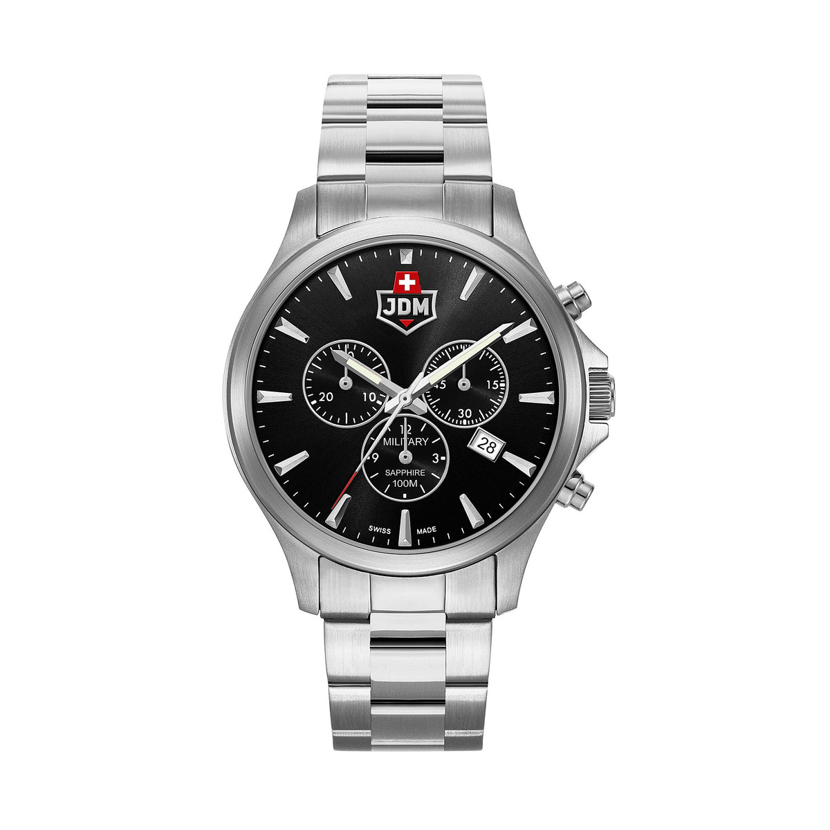 JDM Military | Alpha chrono silver 42mm dial silver link | JDM-WG002-01