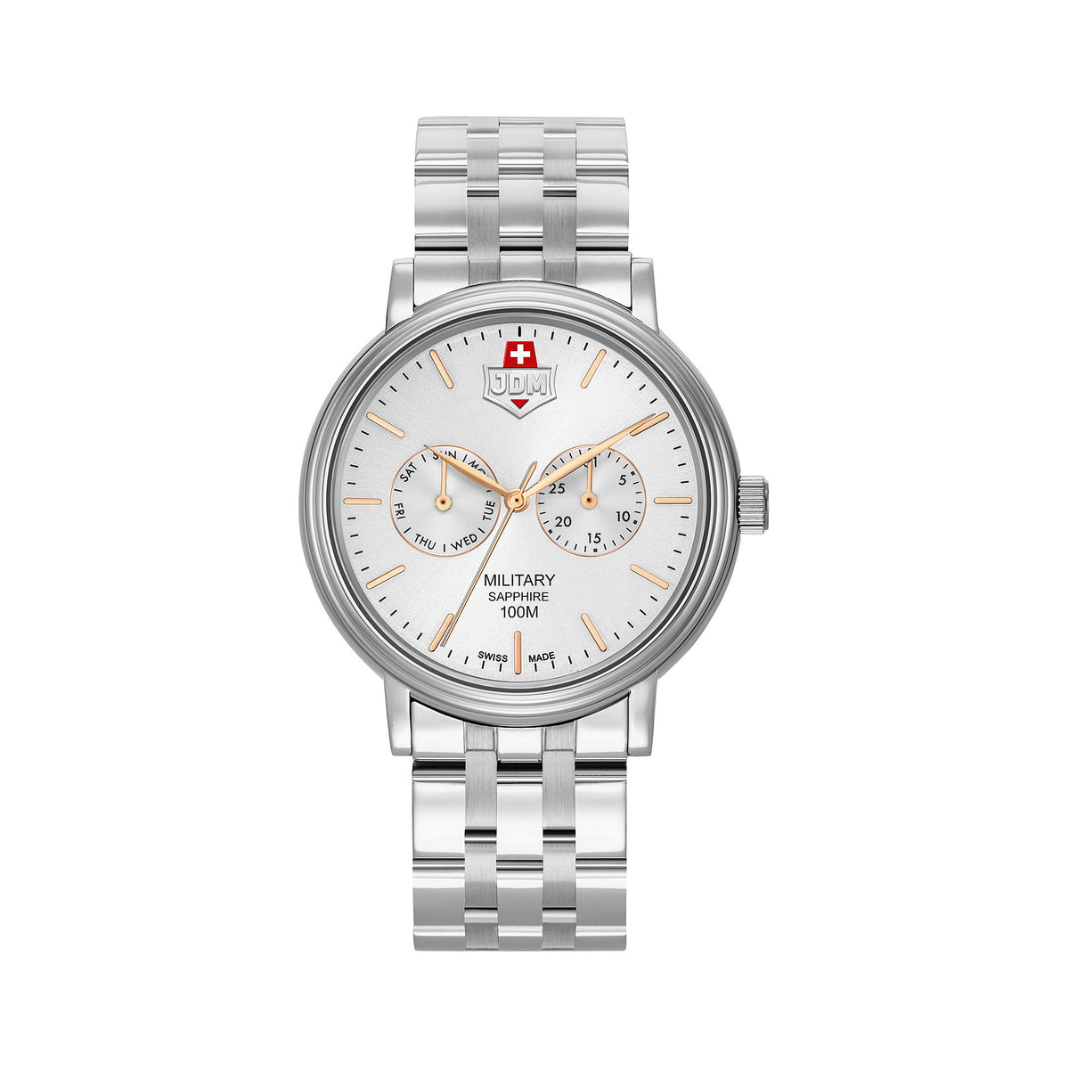 JDM Military | Echo silver 41mm dial silver link | JDM-WG003-01
