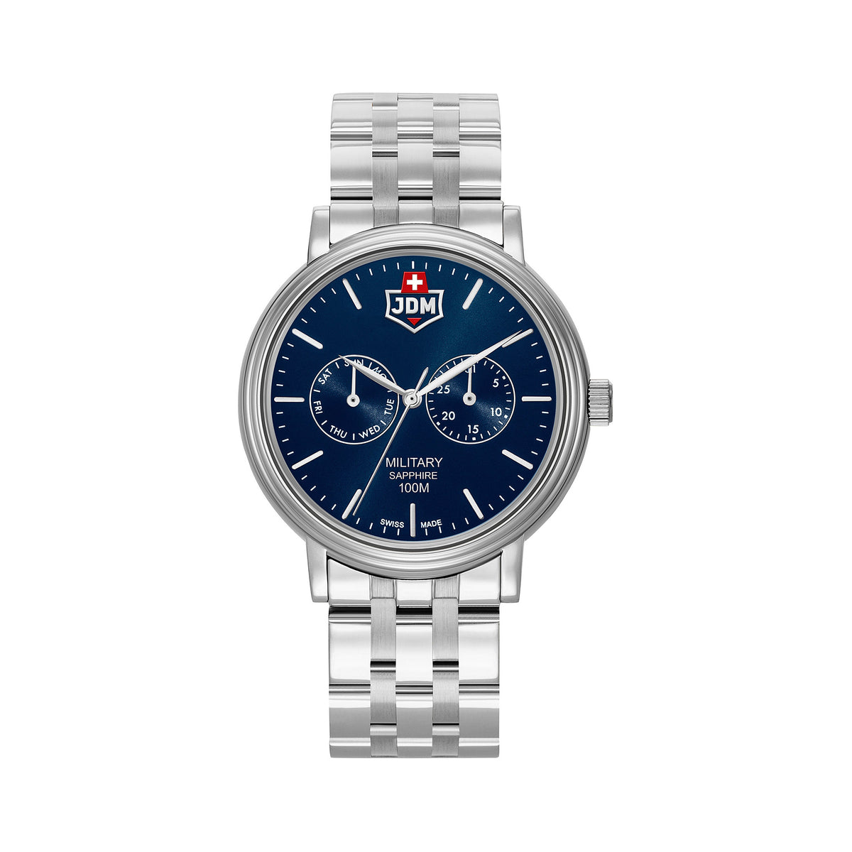JDM Military | Echo blue 41mm dial silver link | JDM-WG003-03