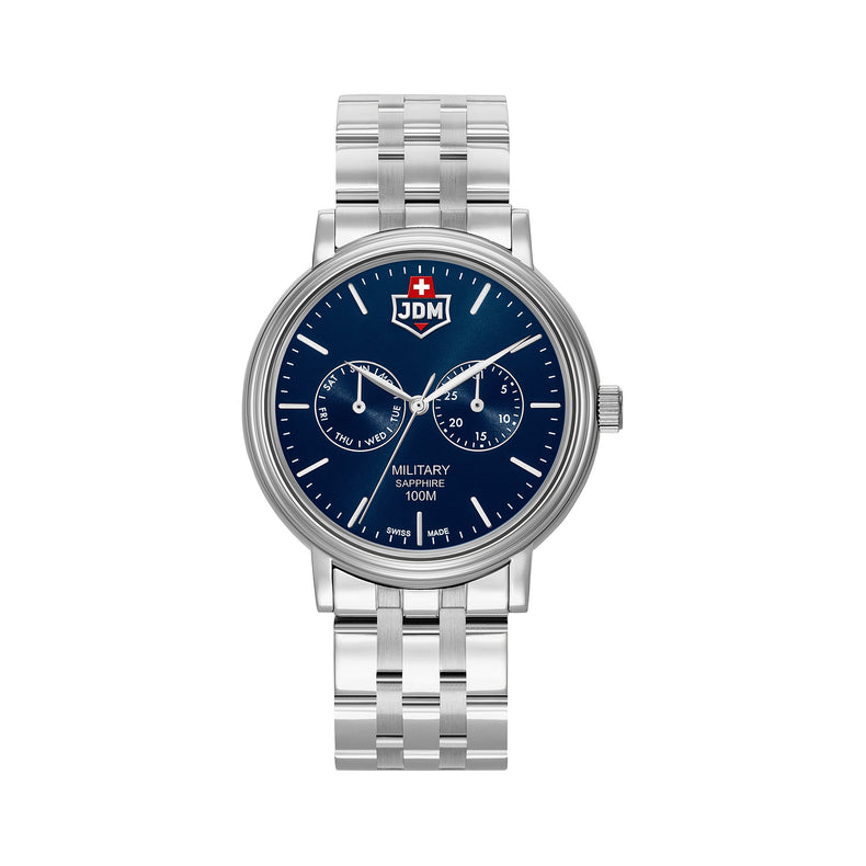 JDM Military | Echo blue 41mm dial silver link | JDM-WG003-03