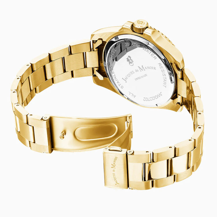 Jacques Du Manoir | Inspiration gold 40mm dial gold link bracelet | JWG03002