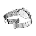 Silver watch with a metal bracelet on a white background