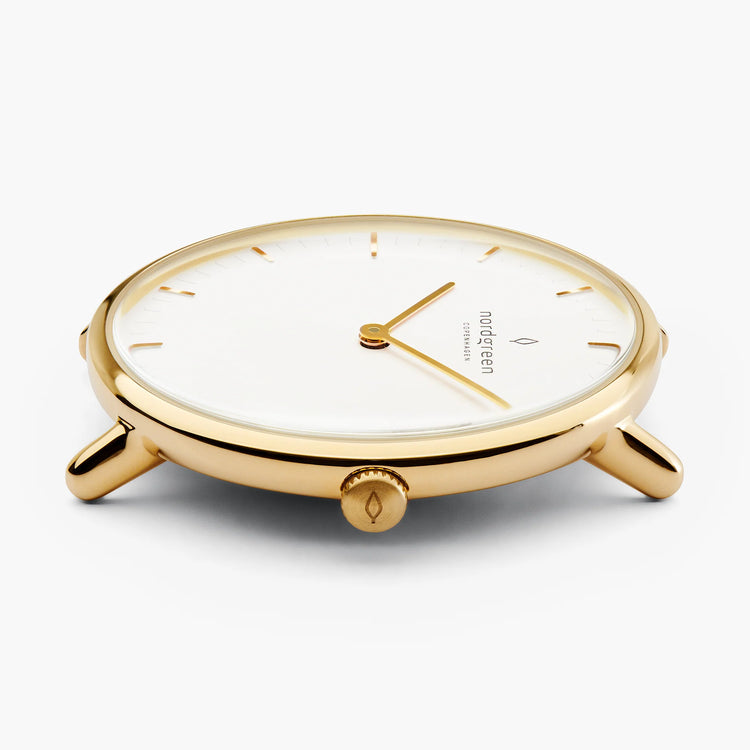 Nordgreen | Native Gold 28mm dial 5 Link Stainless Steel | NR28GO5LGOXX