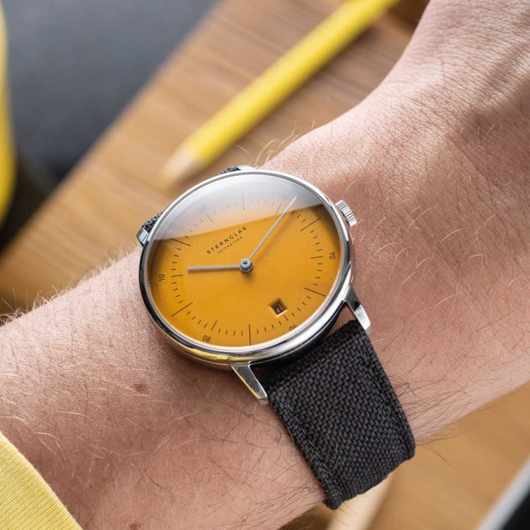 Sternglas | Naos edition yellow 38mm dial nylon band | S01-NAY23-NY01