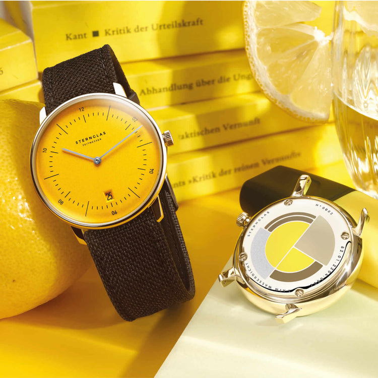 Sternglas | Naos edition yellow 38mm dial nylon band | S01-NAY23-NY01