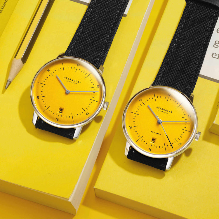 Sternglas | Naos edition yellow 38mm dial nylon band | S01-NAY23-NY01