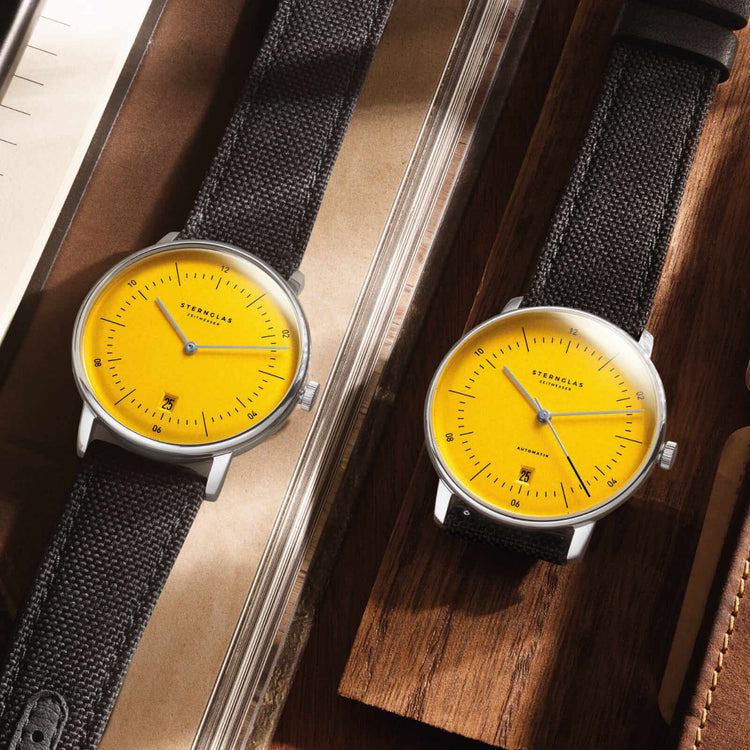 Sternglas | Naos edition yellow 38mm dial nylon band | S01-NAY23-NY01