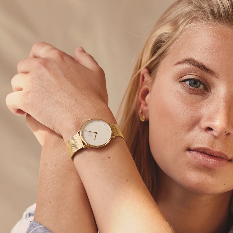 Nordgreen | Native gold 32mm dial gold mesh | NR32GOMEGOXX