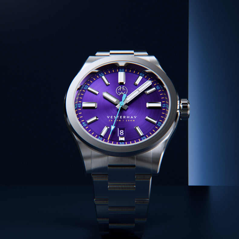 Henry Archer | Vesterhav - Polaris Purple - 40mm dial | HAC-VES-POB-3LI