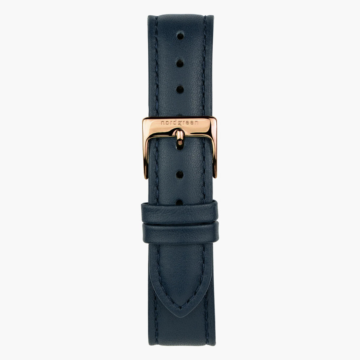 Nordgreen | Navy blue leather rose gold 16mm strap band (32mm dial) | ST16BRRGLEBL