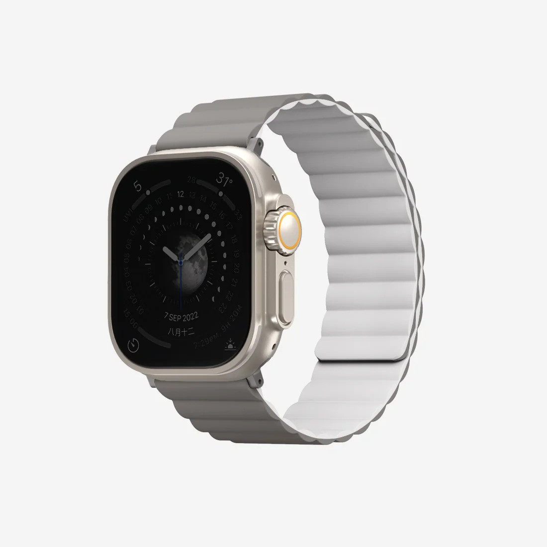 Uniq | Revix reversible ash grey and dove white watch band - Apple Series | REVAGRYDWHT