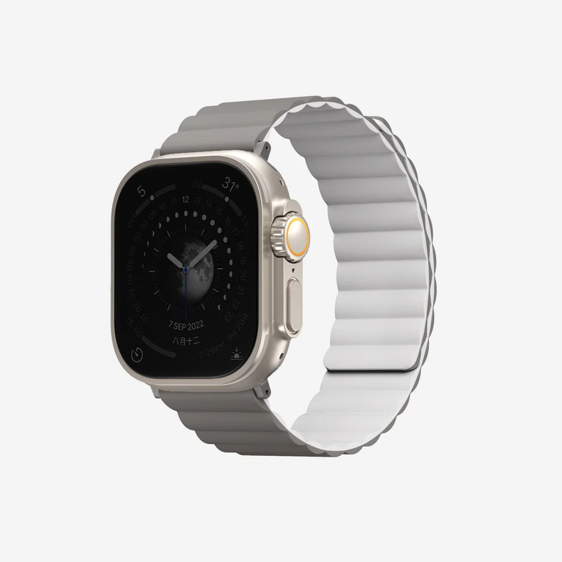 Uniq | Revix reversible ash grey and dove white watch band - Apple Series | REVAGRYDWHT