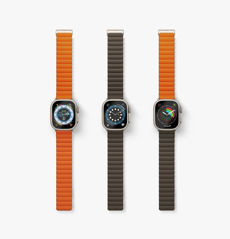 Uniq | Revix Premium edition reversible saffron orange and khaki watch band - Apple Series | REVPSORGKAK