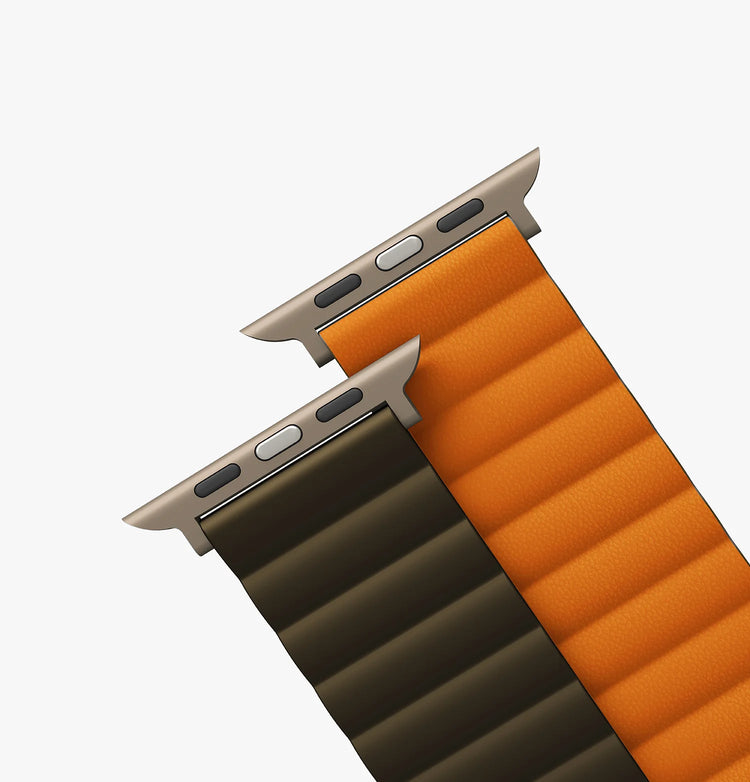 Uniq | Revix Premium edition reversible saffron orange and khaki watch band - Apple Series | REVPSORGKAK
