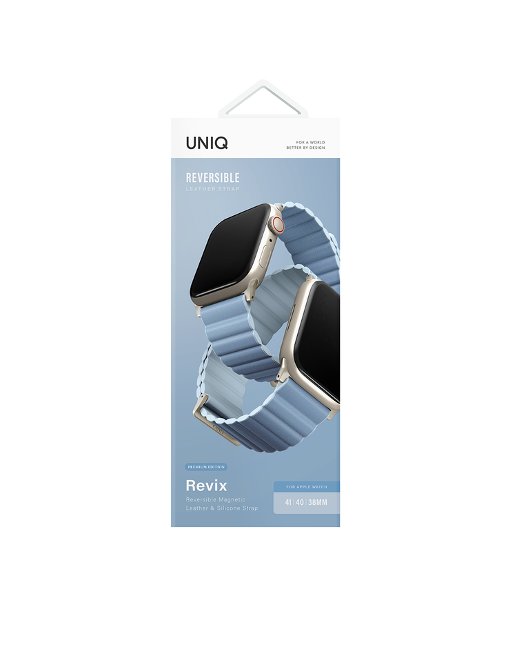Uniq | Revix Premium edition reversible arctic and soft blue watch band - Apple Series | REVPARTSBLU