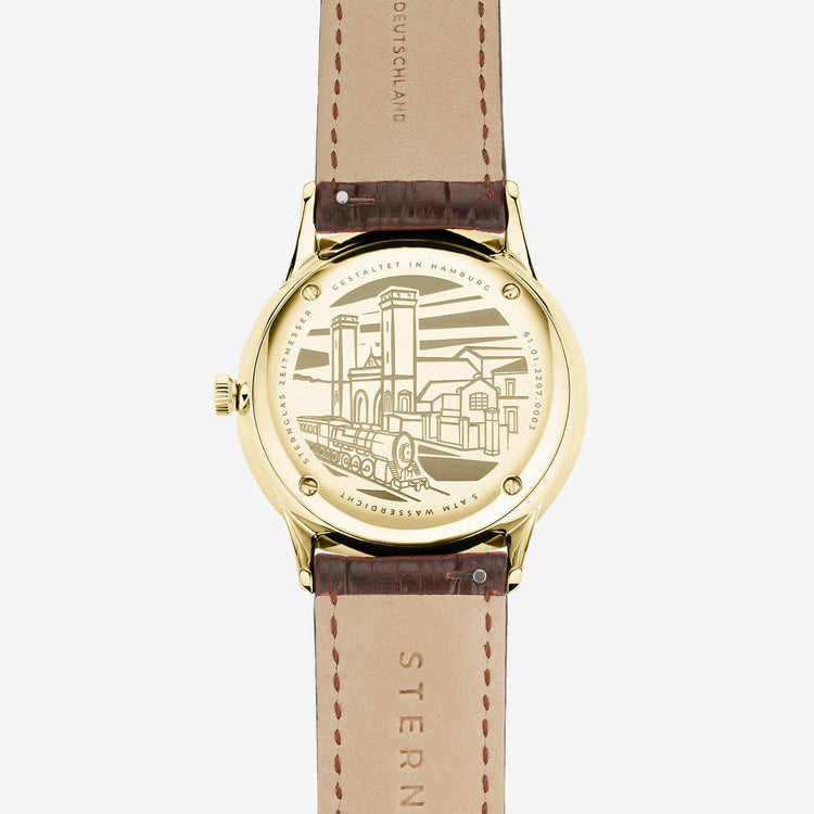 Sternglas | Berlin Sepia gold38mm dial black leather band | S01-BE14-HE03