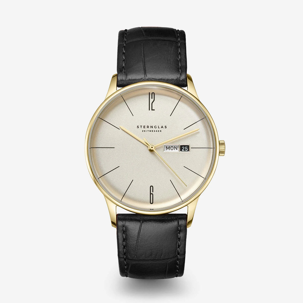 Sternglas | Berlin Sepia gold38mm dial black leather band | S01-BE14-HE03