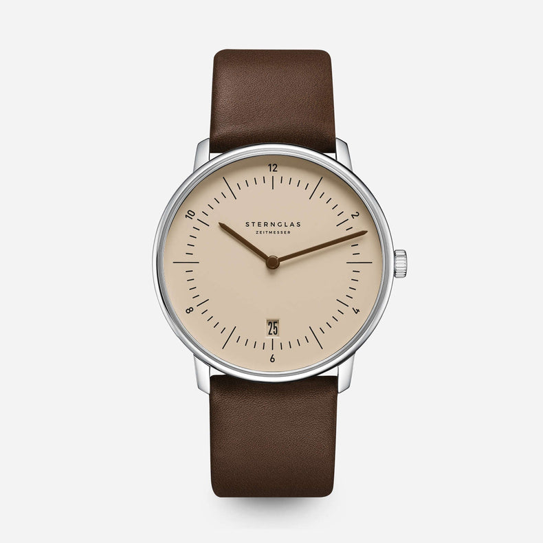 Sternglas | Naos light brown 38mm dial brown leather band | S01-NA54-PR04