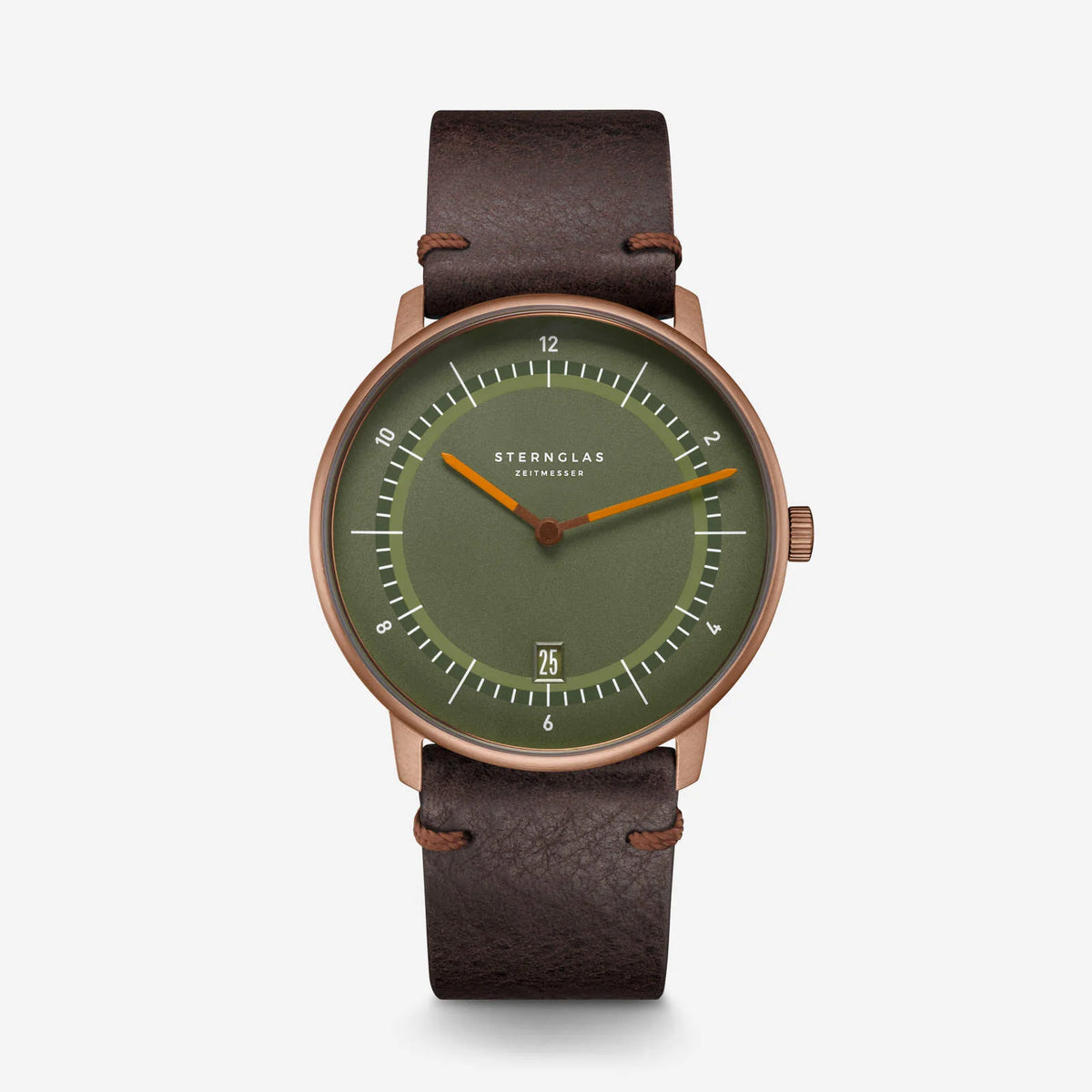 Sternglas | Naos Edition 1905 38mm green dial bronze leather band | S01-NAT35-VI17