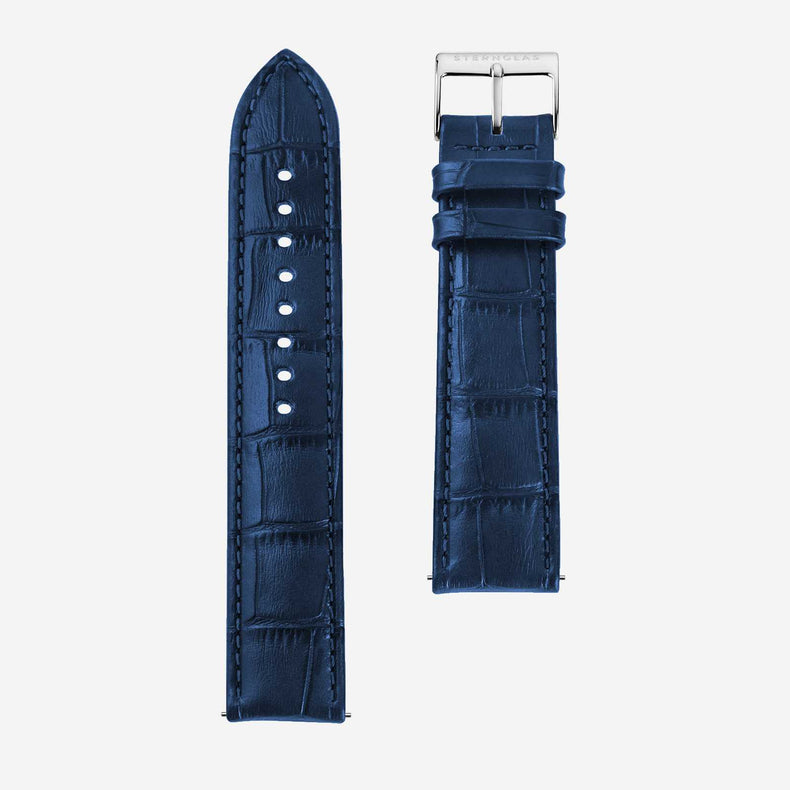 Sternglas | Heritage 20 Dark blue and silver watch band | S03-HE02