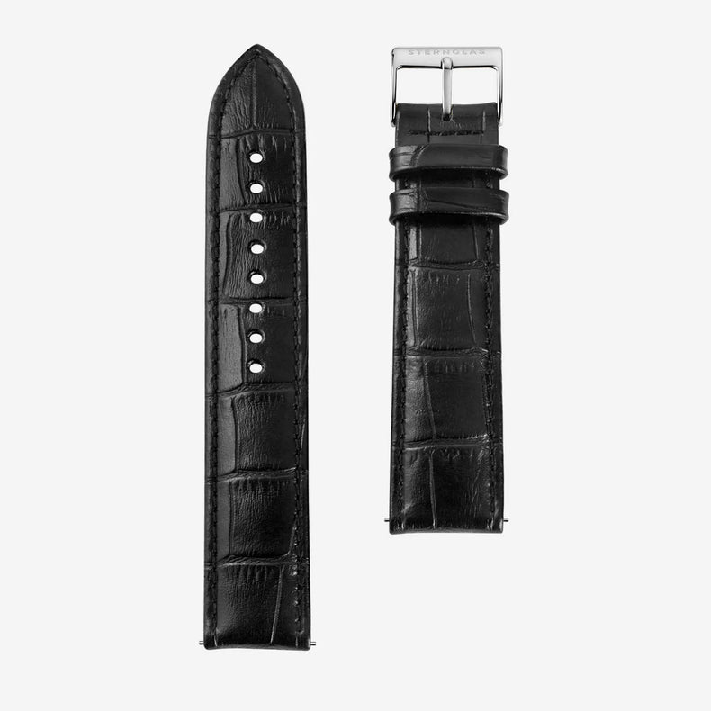 Sternglas | Heritage 20 Black and silver watch band | S03-HE04