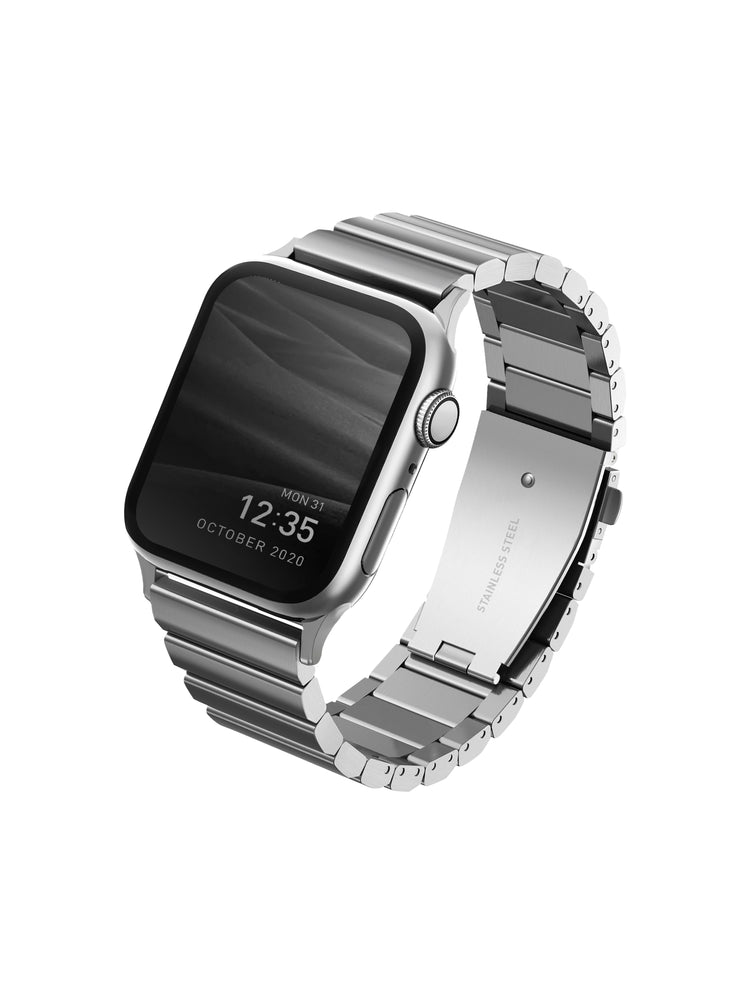 Uniq | Strova satin silver stainless steel watch band - Apple Series | STRVMSIL