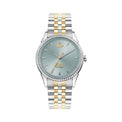 Vivienne Westwood watch with two-tone metal strap on a white background