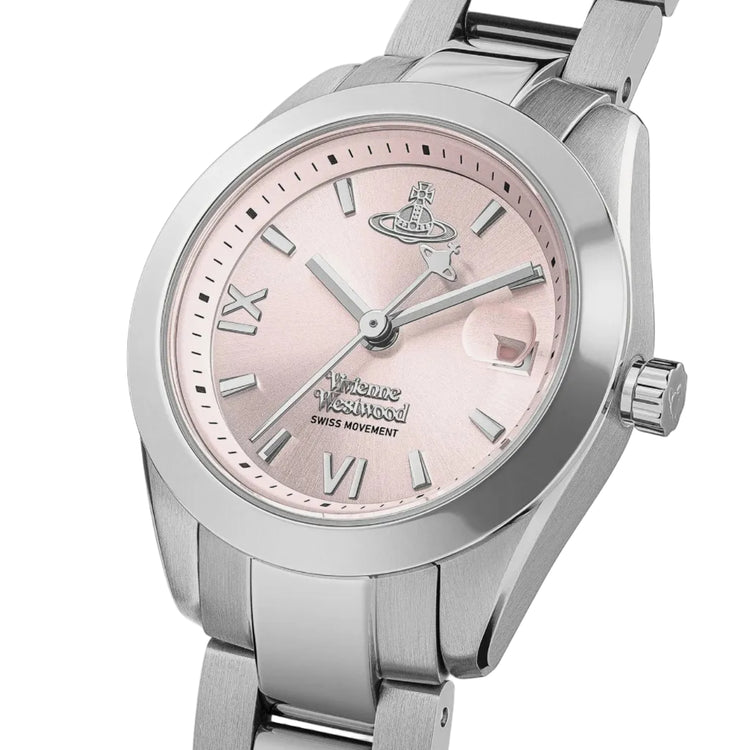 Vivienne Westwood | Fenchurch pink 28mm dial silver link | VV292PKSL