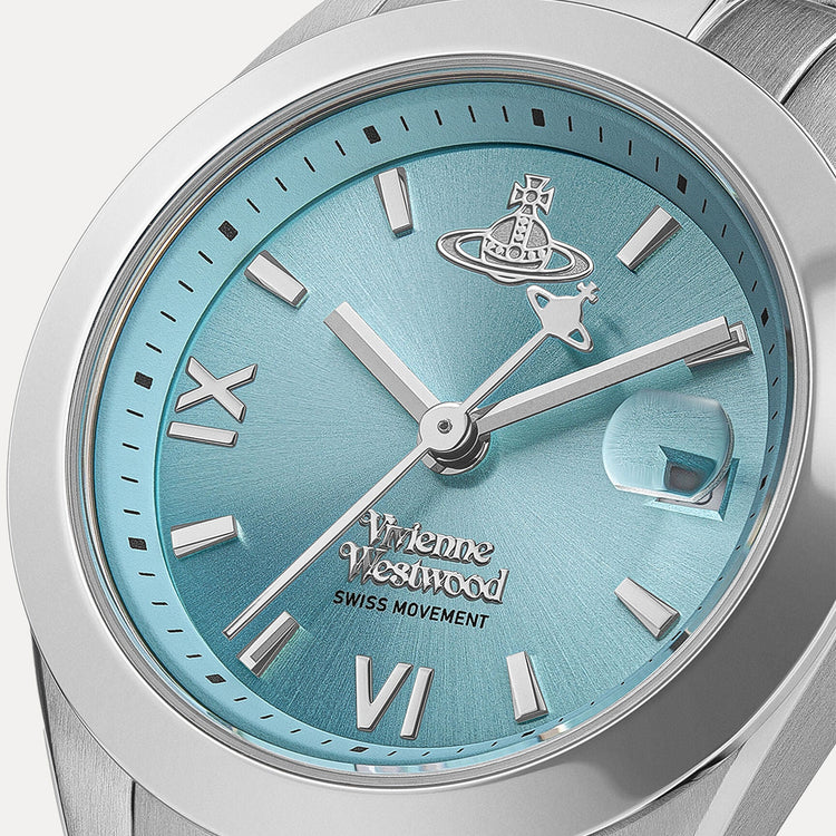 Vivienne Westwood | Fenchurch turquoise 28mm dial silver link | VV292TQSL