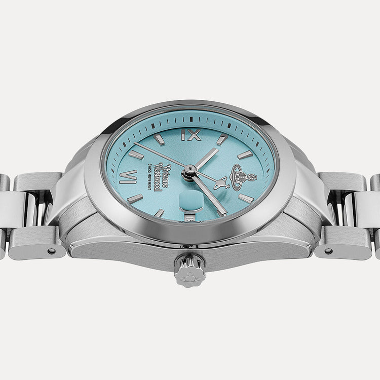 Vivienne Westwood | Fenchurch turquoise 28mm dial silver link | VV292TQSL