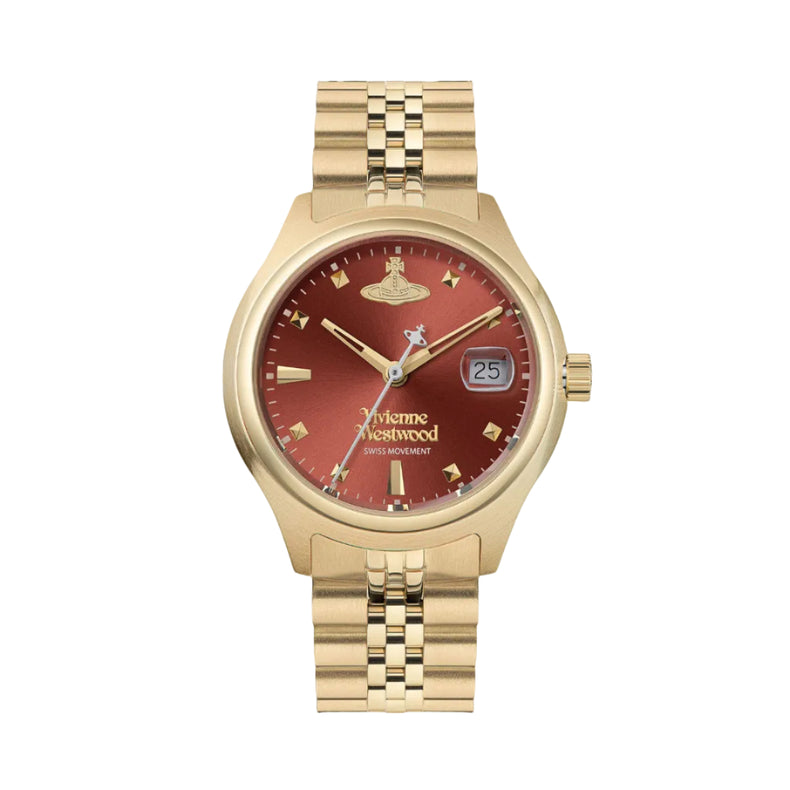 Vivienne Westwood | Camberwell red 37 mm dial gold link | VV311RBGD