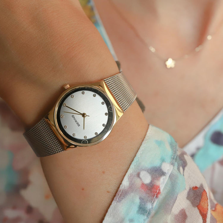 Bering | Classic gift set gold and silver 27mm dial with gold bracelet | 12927-001-GWP