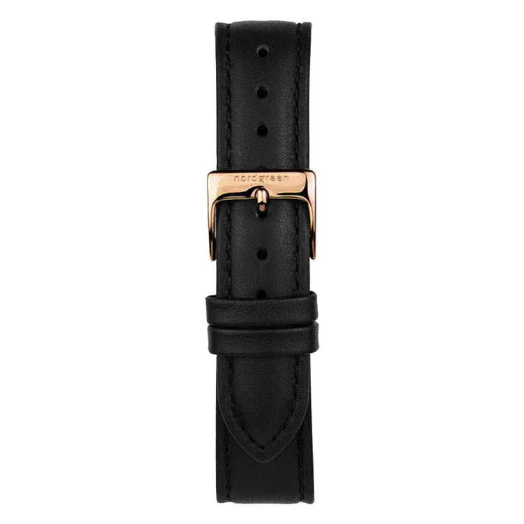 Nordgreen | Native rose gold 36mm black leather | NR36RGLEBLXX