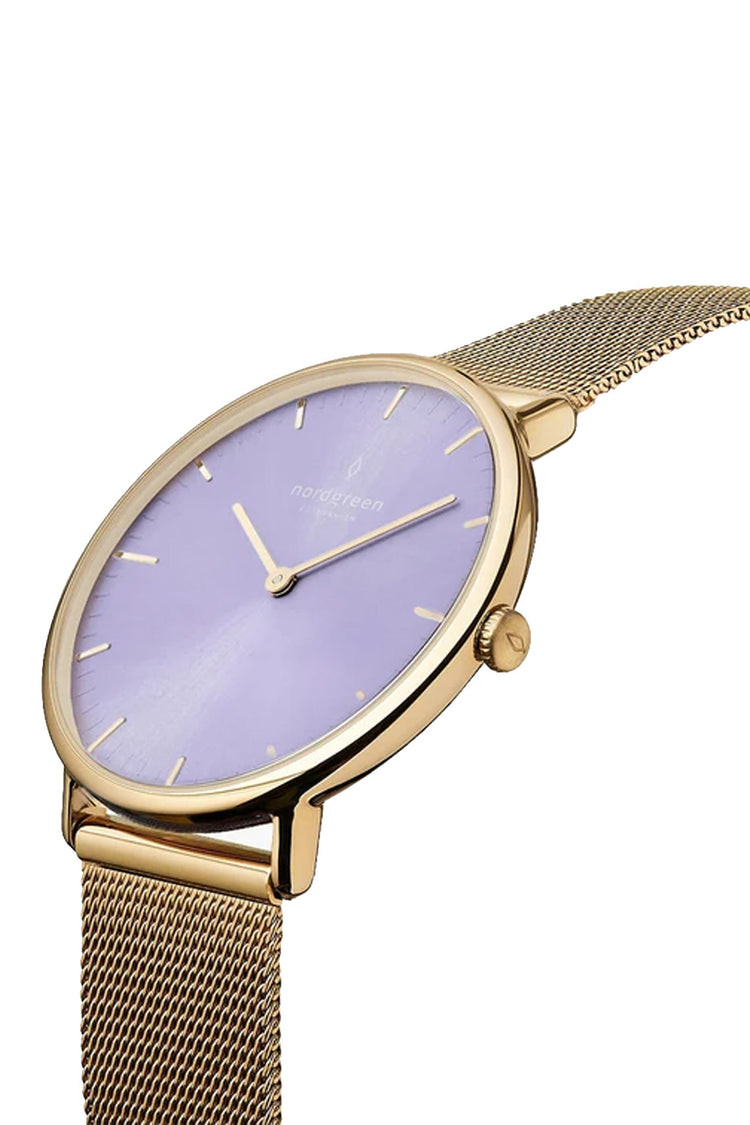 Nordgreen | Native Olive 36mm dial gold mesh | NR36GOMEGODL