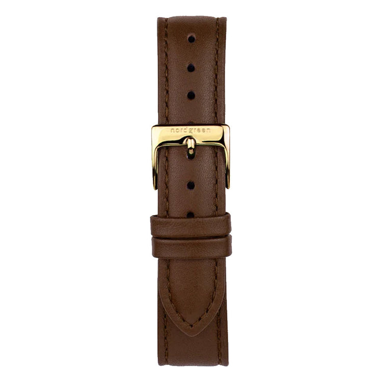 Nordgreen | Native Gold white 36mm dial brown leather | NR36GOLEBRXX
