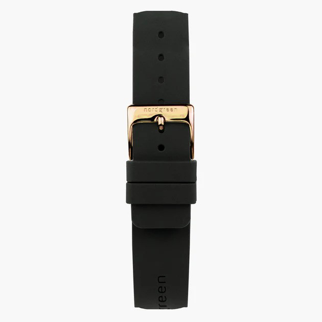 Nordgreen | Black silicone gold 20mm strap band (40mm dial) | ST20POGORUBL