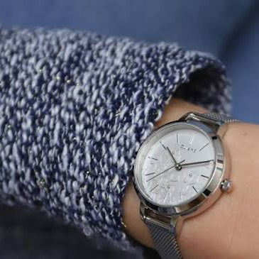 Oui&Me | Fleurette silver 40mm dial silver mesh | ME010127