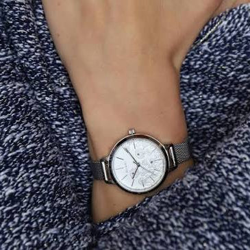 Oui&Me | Fleurette silver 40mm dial silver mesh | ME010127