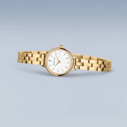 Bering | Classic gold 26mm white dial gold strap | 11022-734