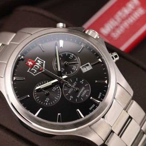 JDM Military | Alpha chrono silver 42mm dial silver link | JDM-WG002-01