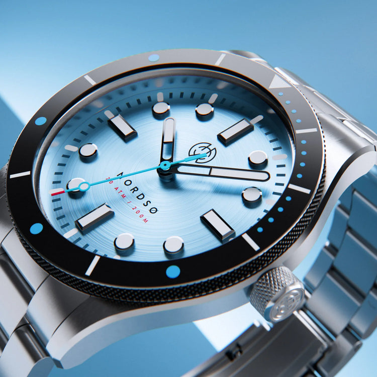 Henry Archer | Nordsø - Glacier Cyan 40mm dial | HA-NO-GC-TG