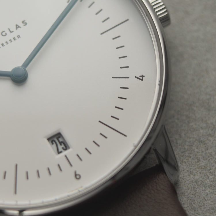 Sternglas | Naos white 38mm dial dark brown leather band | S01-NA44-PR04