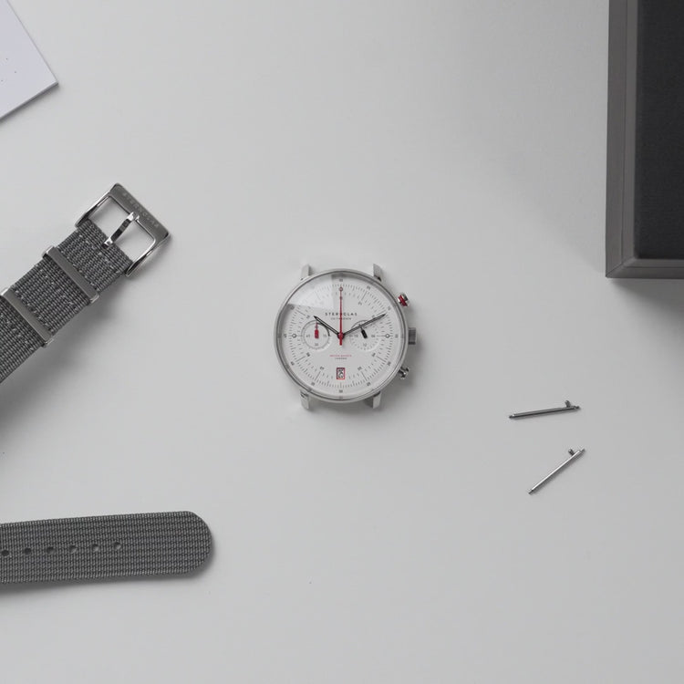 Sternglas | Field 20 stone grey and black watch band | S03-FI03