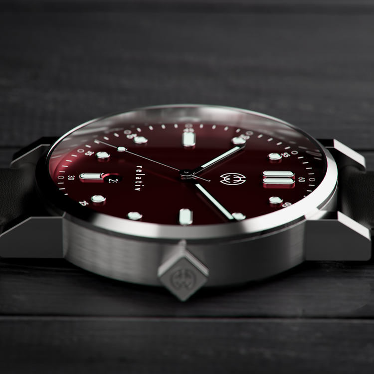 Henry Archer | Relativ - Karmin 40mm dial nero leather | HA-RE-KA-NE