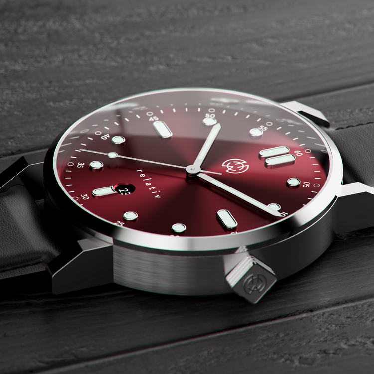 Henry Archer | Relativ - Karmin 40mm dial nero leather | HA-RE-KA-NE