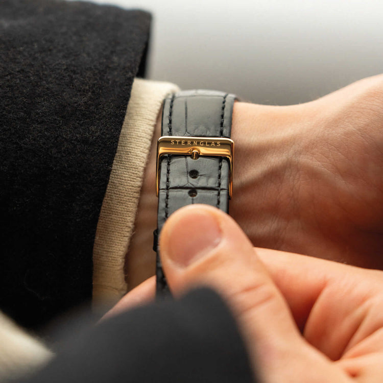 Sternglas | Heritage 20 Black and silver watch band | S03-HE04
