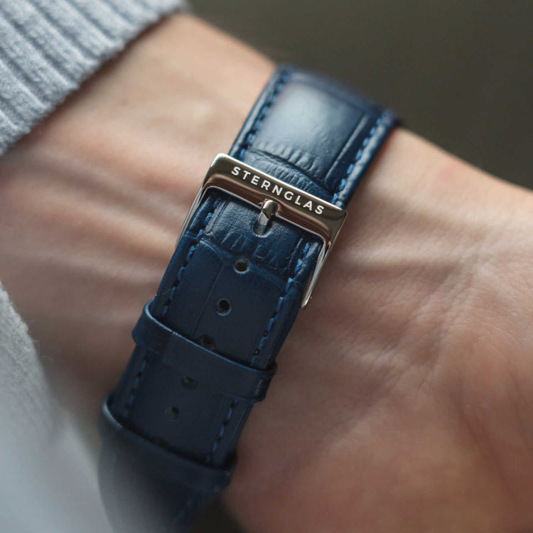 Sternglas | Heritage 20 Dark blue and silver watch band | S03-HE02